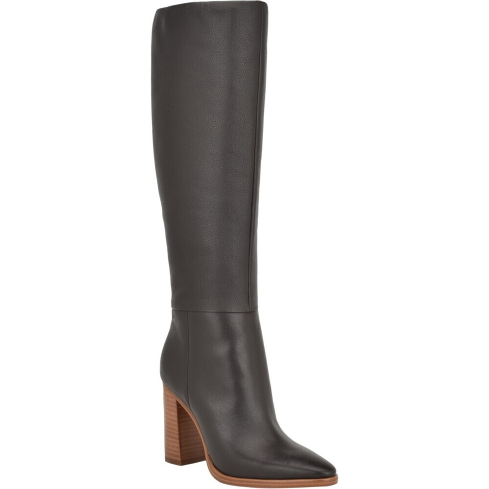 Guess Lannie Boots Women's US 8 Dark Brown Leather Almond Toe Knee High LION292